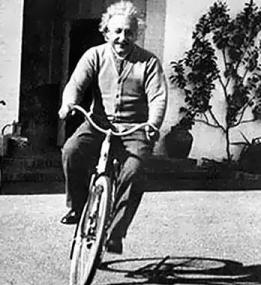 Albert Einstein on bike